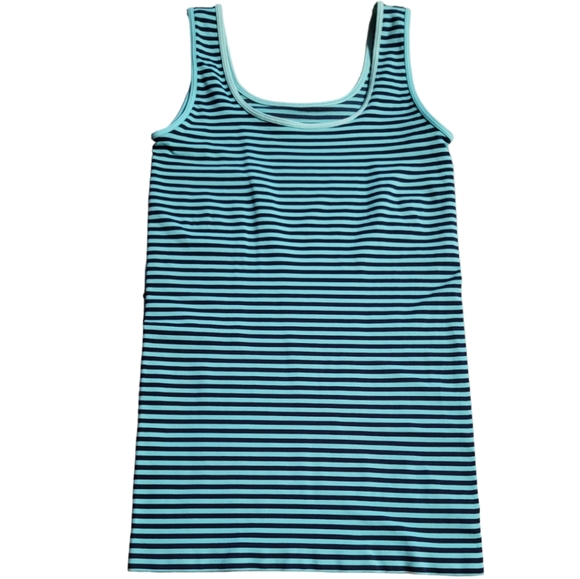 Tees by Tina Turquoise and Black Stripped Stretch Tank - One Size Fits Most - Picture 4 of 4